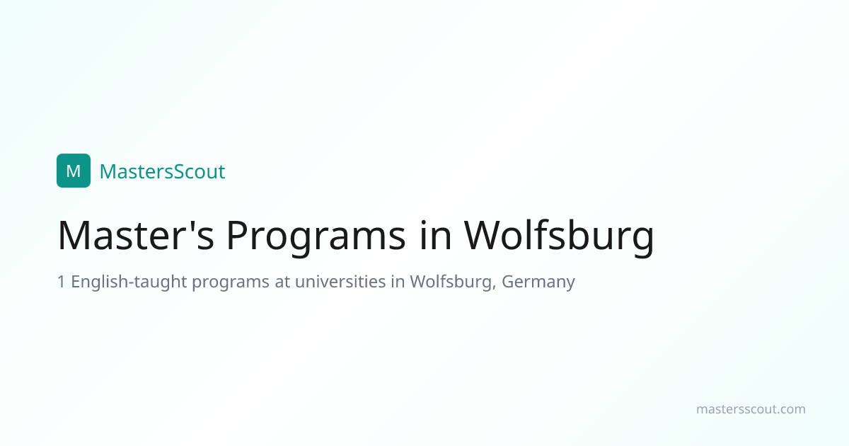 English-Taught Master's Programs in Wolfsburg, Germany | MastersScout