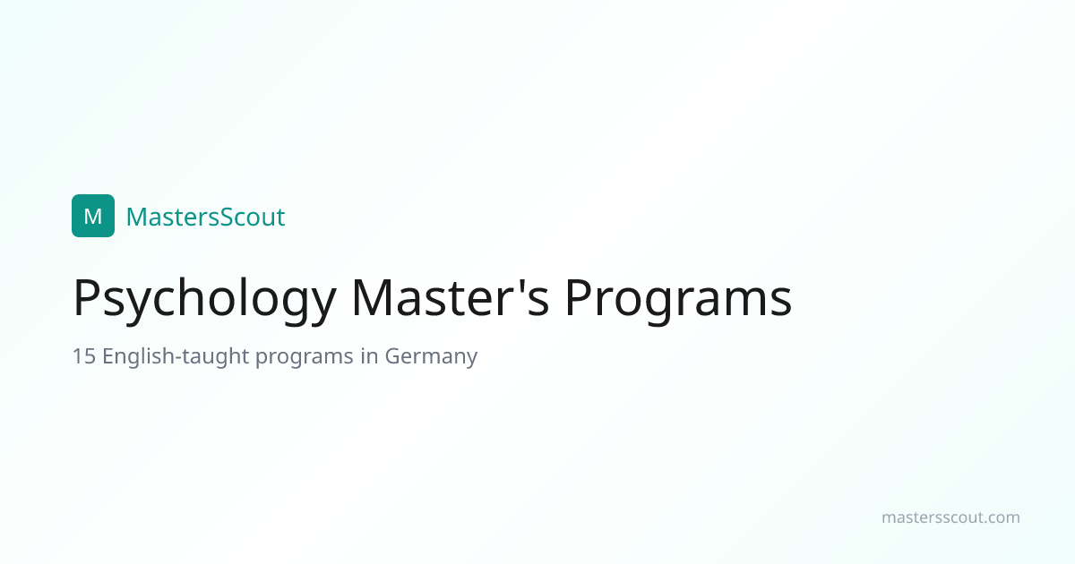 English-Taught Psychology Master's in Germany | MastersScout
