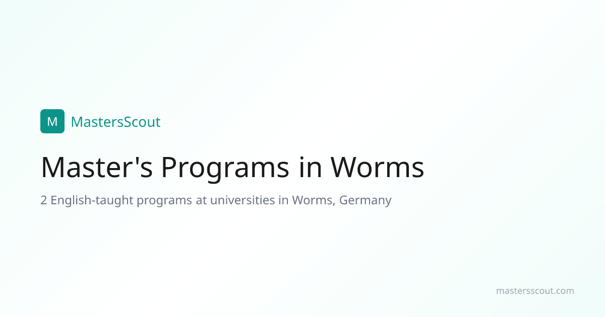 English-Taught Master's Programs in Worms, Germany | MastersScout