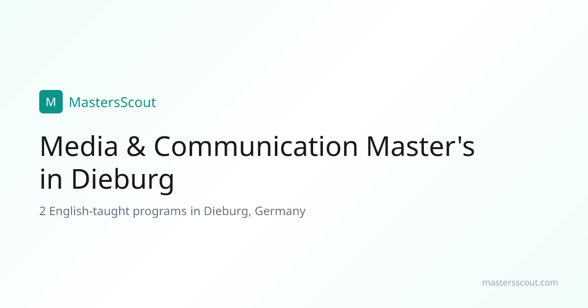 English-Taught Media & Communication Master's in Dieburg | MastersScout