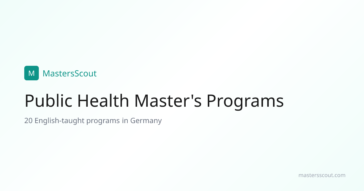 English-Taught Public Health Master's in Germany | MastersScout
