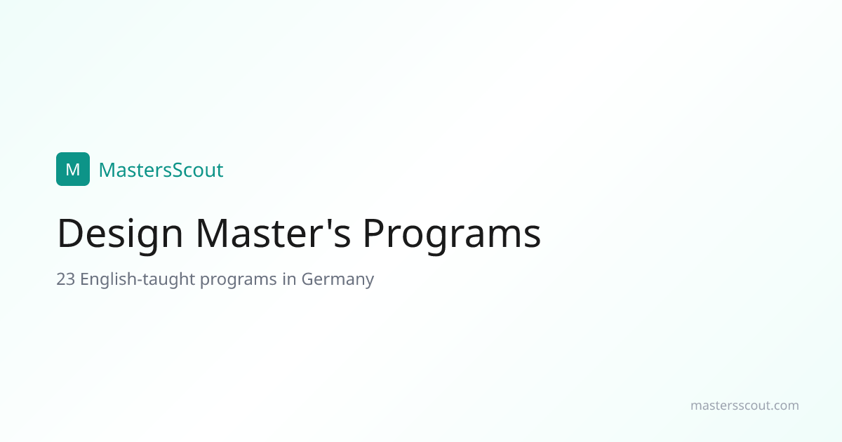 English-Taught Design Master's in Germany | MastersScout