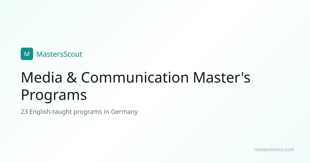 English-Taught Media & Communication Master's in Germany | MastersScout