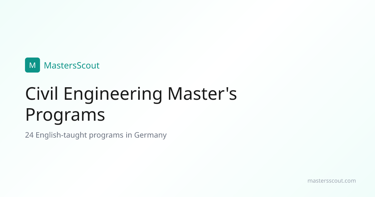 English-Taught Civil Engineering Master's in Germany | MastersScout