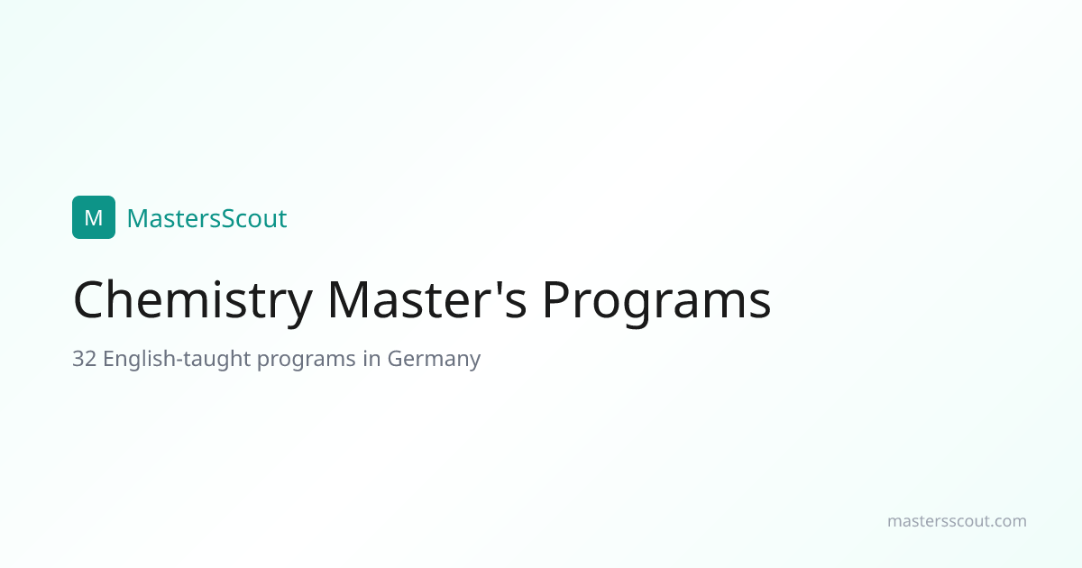 English-Taught Chemistry Master's in Germany | MastersScout