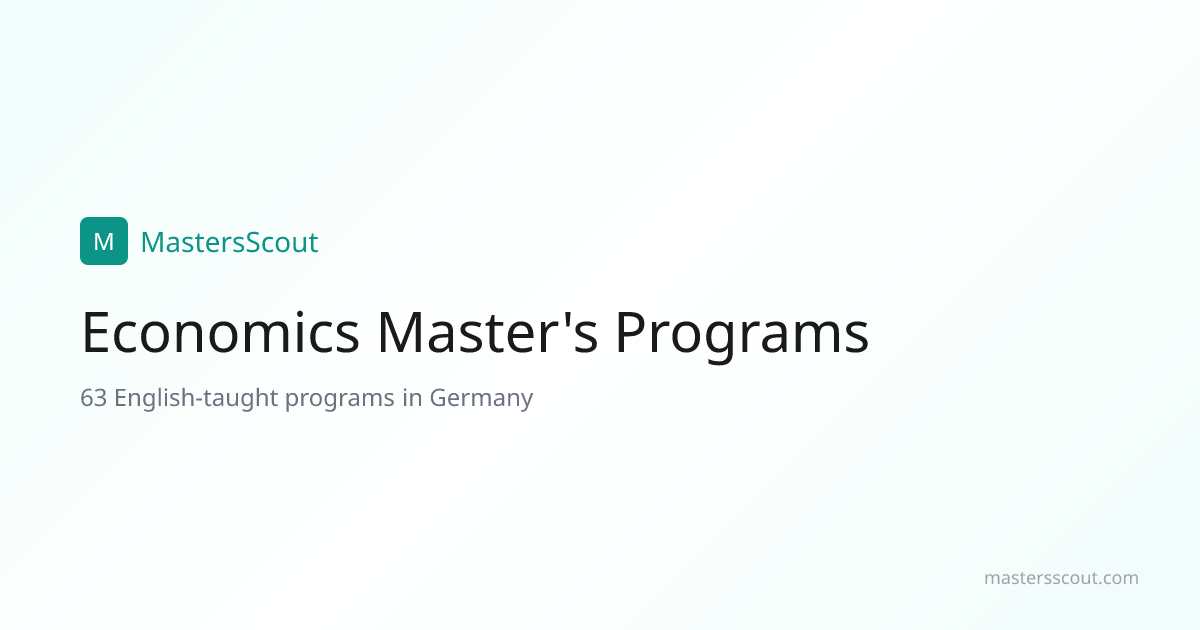 English-Taught Economics Master's in Germany | MastersScout