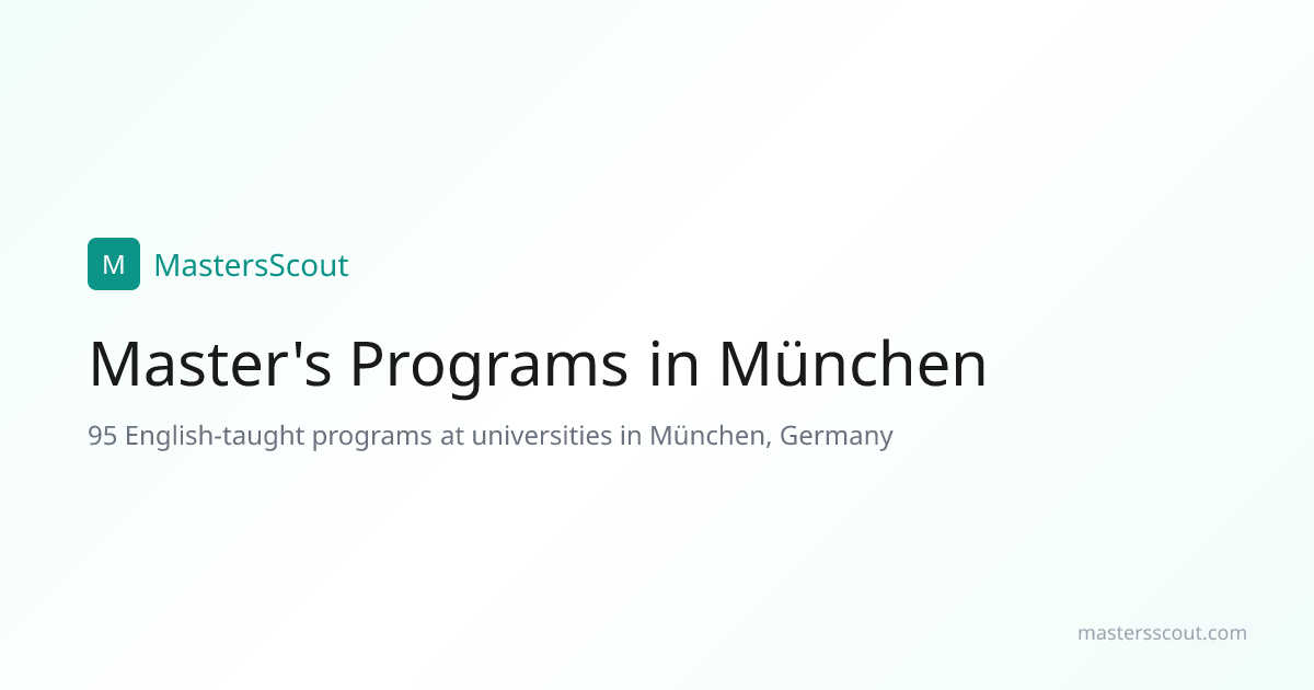 English-Taught Master's Programs in München, Germany | MastersScout