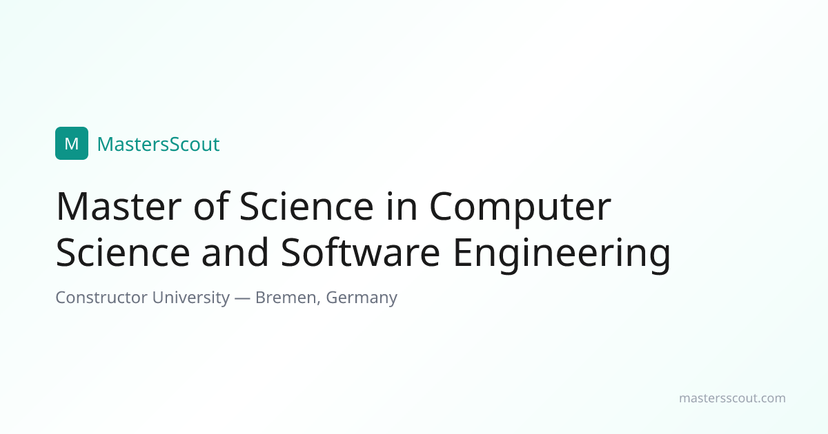 Master of Science in Computer Science and Software Engineering at ...