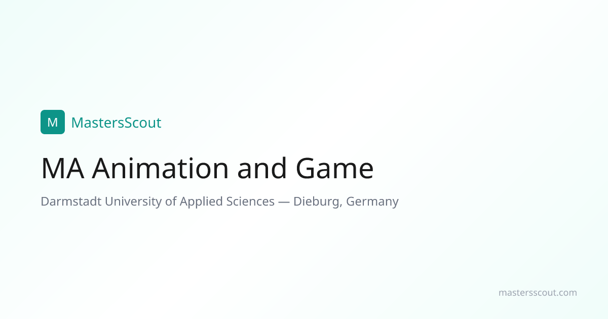 MA Animation and Game at Darmstadt University of Applied Sciences ...