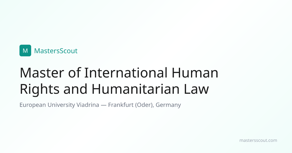 Master of International Human Rights and Humanitarian Law at European ...