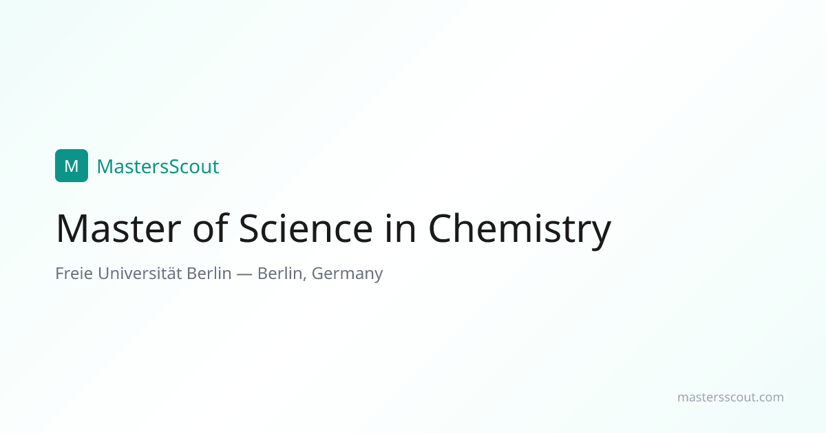 Master of Science in Chemistry at Freie Universität Berlin — English ...