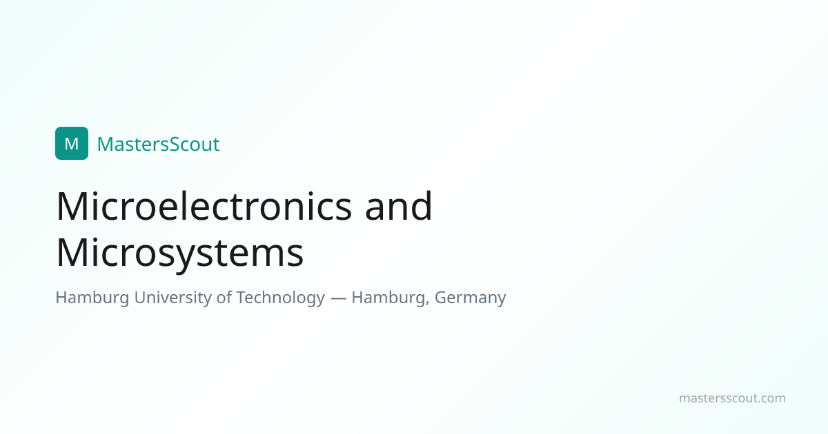 Microelectronics and Microsystems at Hamburg University of Technology ...