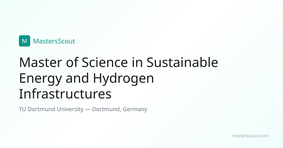 Master of Science in Sustainable Energy and Hydrogen Infrastructures at ...