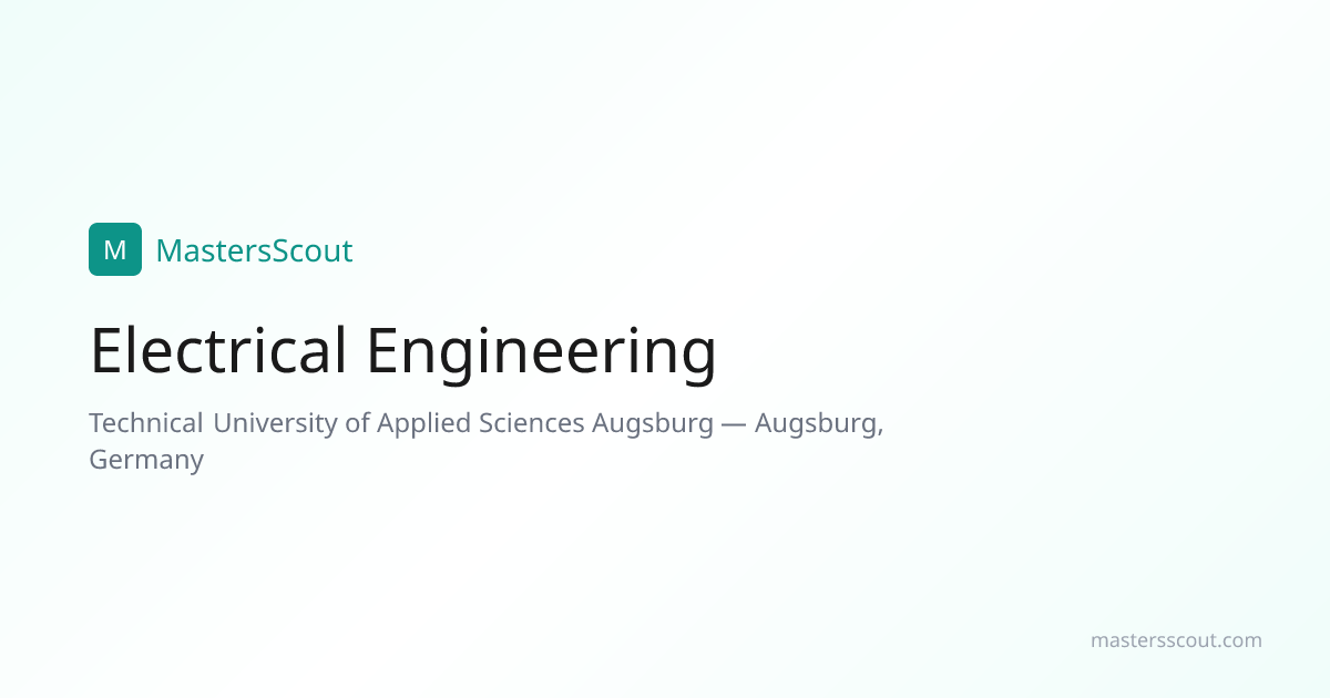 Electrical Engineering at Technical University of Applied Sciences ...