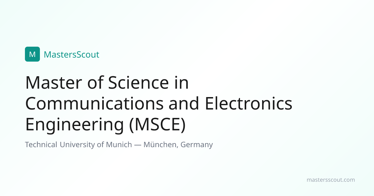 Master of Science in Communications and Electronics Engineering (MSCE ...