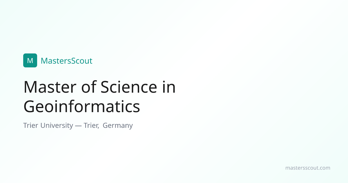 Master of Science in Geoinformatics at Trier University — English ...