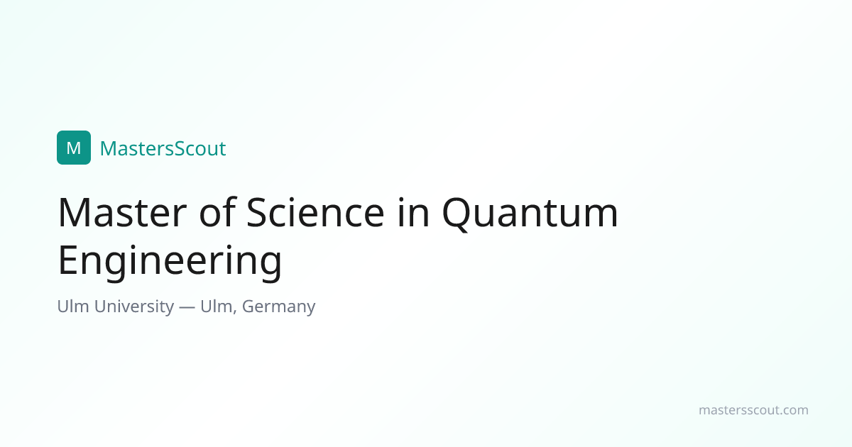 Master of Science in Quantum Engineering at Ulm University — English ...