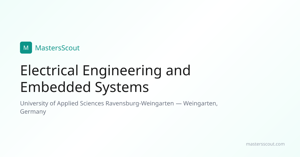 Electrical Engineering and Embedded Systems at University of Applied ...